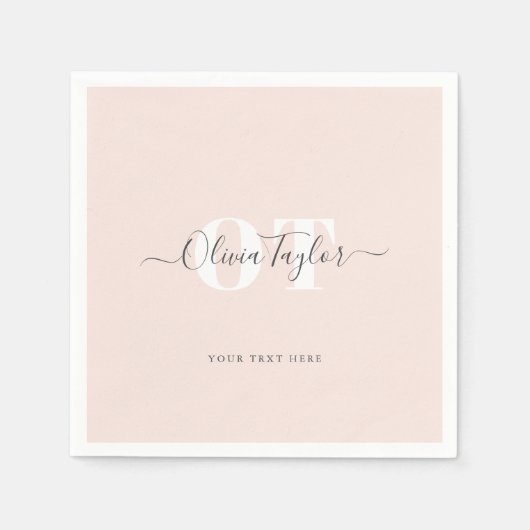 Minimale Gematigd Manuscript van Monogram Gematigd Servet (Voorkant)