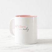 Minimale Gematigd Manuscript van Monogram Gematigd Tweekleurige Koffiemok (Voorkant links)