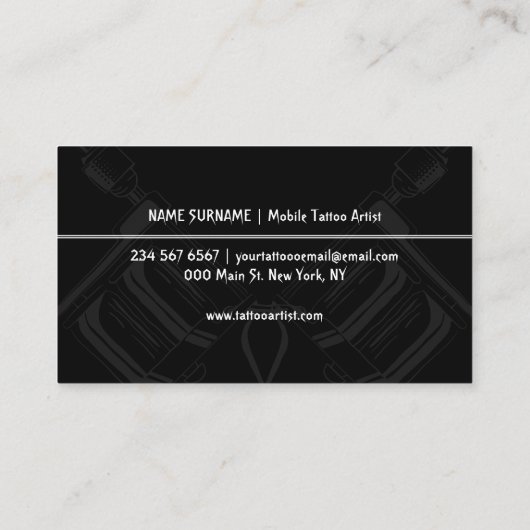 Minimale gemiddelde pistool pen bij kronen Modern Visitekaartje (Achterkant)