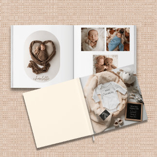 Minimale genderneutrale Baby-fotoboek aandenken Gastenboek