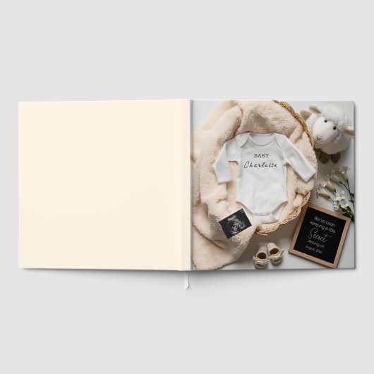 Minimale genderneutrale Baby-fotoboek aandenken Gastenboek (Volledig)