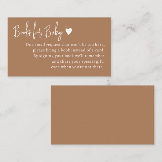 Minimale genderneutrale boeken voor Baby Informatiekaartje (Voorkant / Achterkant)