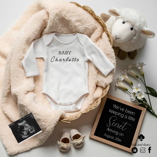 Minimale genderneutrale zwangerschapsaankondiging kaart