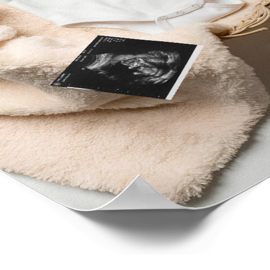 Minimale genderneutrale zwangerschapsaankondiging poster (Hoek)