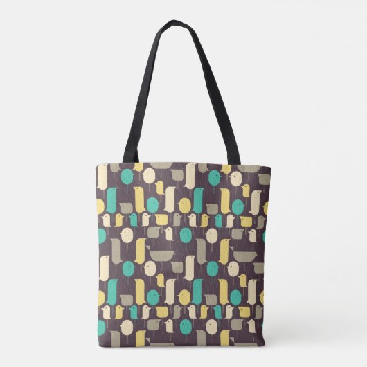 Minimale geo vogels tote bag (Achterkant)