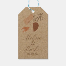 Minimale Geometrische Aardvorm Botanisch Monogram Cadeaulabel