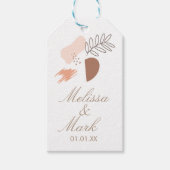 Minimale geometrische aardvorm botanisch monogram cadeaulabel (Voorkant)