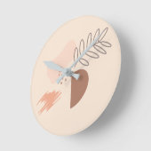 Minimale geometrische aardvorm Botanisch Monogram Ronde Klok (Hoek)