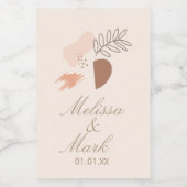 Minimale geometrische aardvorm Botanisch Monogram Voedselcontainer Etiket (Enkel label)