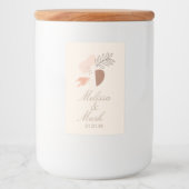 Minimale geometrische aardvorm Botanisch Monogram Voedselcontainer Etiket (Voorkant)