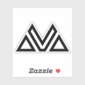 Minimale Geometrische Berg Letter V Sticker (Vel)