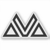 Minimale Geometrische Berg Letter V Sticker (Voorkant)