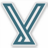 Minimale Geometrische Berg Letter V Sticker (Voorkant)