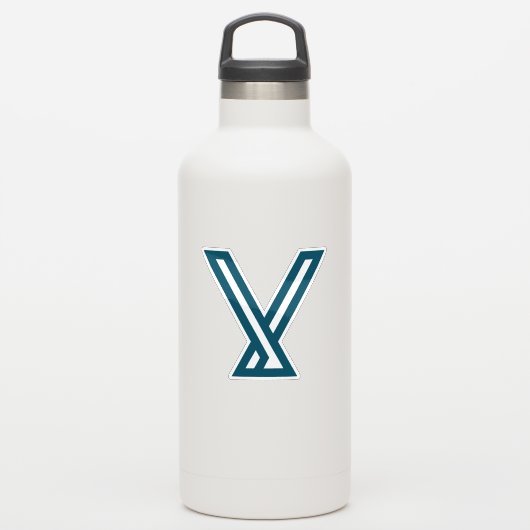 Minimale Geometrische Berg Letter V Sticker (Waterfles)