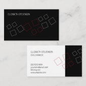 Minimale geometrische chique monogram rood zwart w visitekaartje (Voorkant / Achterkant)