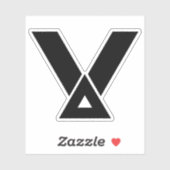 Minimale Geometrische Driehoek Letter V Sticker (Vel)