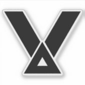 Minimale Geometrische Driehoek Letter V Sticker (Voorkant)
