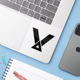 Minimale Geometrische Driehoek Letter V Sticker