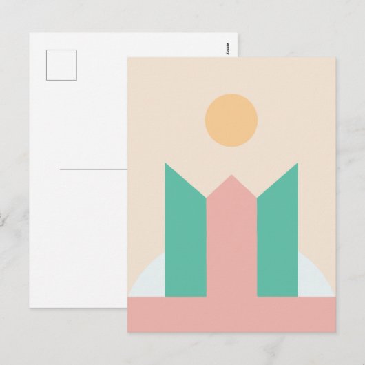 Minimale geometrische feestdagenkaart (Voorkant / Achterkant)