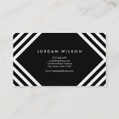 Minimale geometrische geometrie voor zwarte en wit visitekaartje (Achterkant)