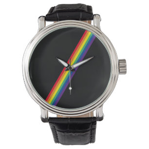 Minimale geometrische geometrische regenboogstrips horloge