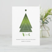Minimale geometrische kerstboom kerstkaart (Staand voorkant)