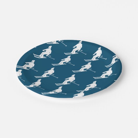 Minimale geometrische kieren Winterblauw Papieren Bordje (Gekanteld)