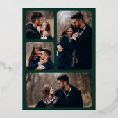 Minimale geometrische kunst Deco Wedding Emerald G Folie Uitnodiging (Achterkant)