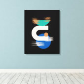 Minimale geometrische kunst op zwart gestrekte Can Canvas Afdruk (Insitu (Houten vloer))