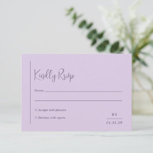 Minimale Geometrische Lavendel Moderne Bruiloft RSVP Kaartje