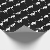 Minimale geometrische skiërs Winter Black White Cadeaupapier (Hoek)