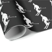 Minimale geometrische skiërs Winter Black White Cadeaupapier (Rol Hoek)