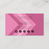 Minimale geometrische sociale mediaconicons roze o visitekaartje (Achterkant)