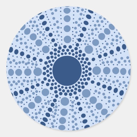 Minimale geometrische urchine-Zee Ronde Sticker (Voorkant)