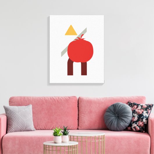 Minimale geometrische voeding/tomatencanvaskunst canvas afdruk (Insitu (Woonkamer))