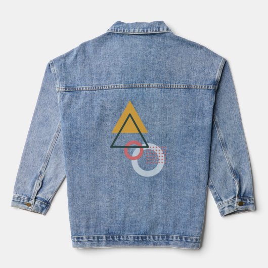 Minimale geometrische vormen denim jacket (Achterkant)