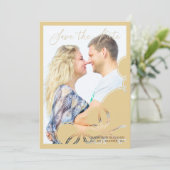 Minimale geometrische vormen Gold Effect foto Save The Date (Staand voorkant)