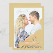 Minimale geometrische vormen Gold Effect foto Save The Date (Voorkant / Achterkant)