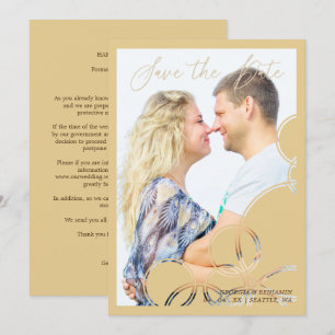 Minimale geometrische vormen Gold Effect foto Save The Date