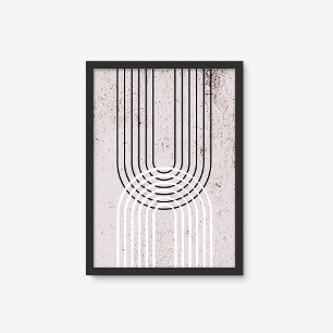 Minimale geometrische zwarte en witte middeleeuwen poster