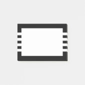 Minimale geometrische zwarte en witte strepen post-it® notes (Voorkant)