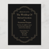 Minimale geometrische zwarte gouden huwelijksuitno (Voorkant)