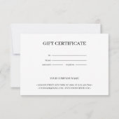 Minimale Gepersonaliseerd Cadeaubon (Achterkant)