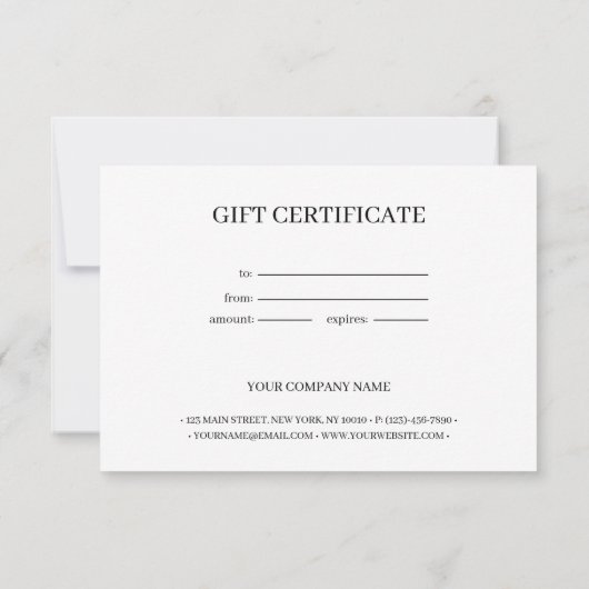 Minimale Gepersonaliseerd Cadeaubon (Achterkant)