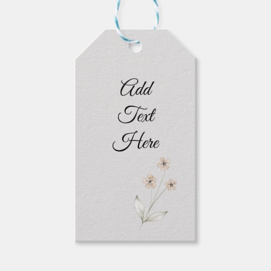 Minimale gepersonaliseerde aquarel bloemontwerp cadeaulabel (Voorkant)