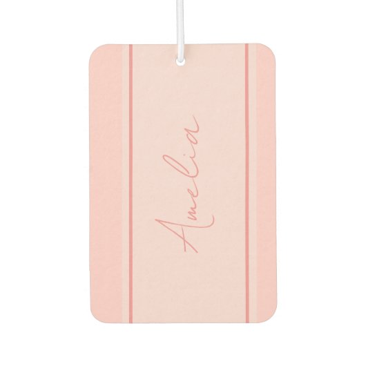 Minimale gepersonaliseerde blush roze luchtverfrisser (Voorkant)