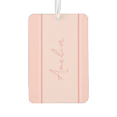 Minimale gepersonaliseerde blush roze luchtverfrisser (Achterkant)