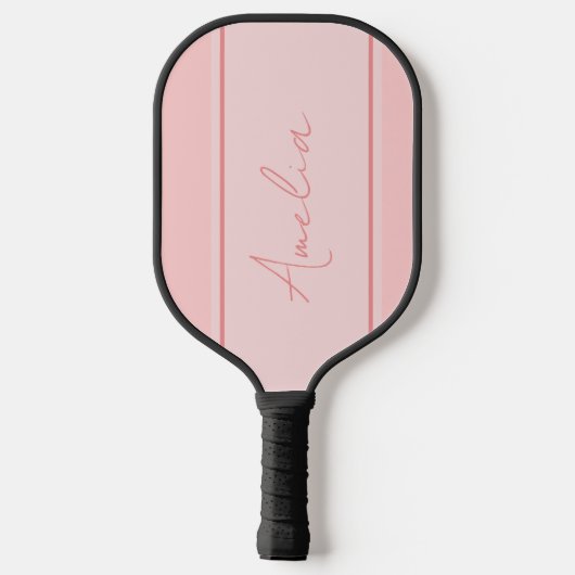Minimale gepersonaliseerde blush roze pickleball paddle (Achterkant)