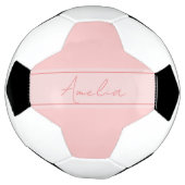 Minimale gepersonaliseerde blush roze voetbal (Gedraaid)