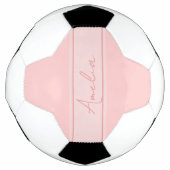 Minimale gepersonaliseerde blush roze voetbal (Voorkant)